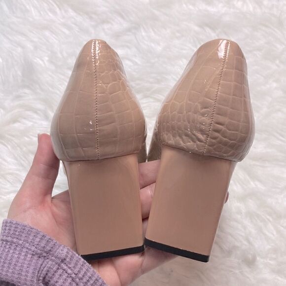 Rilista Square Toe Heels Chunky Low Block Heel Slip-on Party Office Dress Pumps - Picture 7 of 12